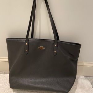Navy Blue Coach Leather Tote